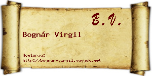 Bognár Virgil névjegykártya